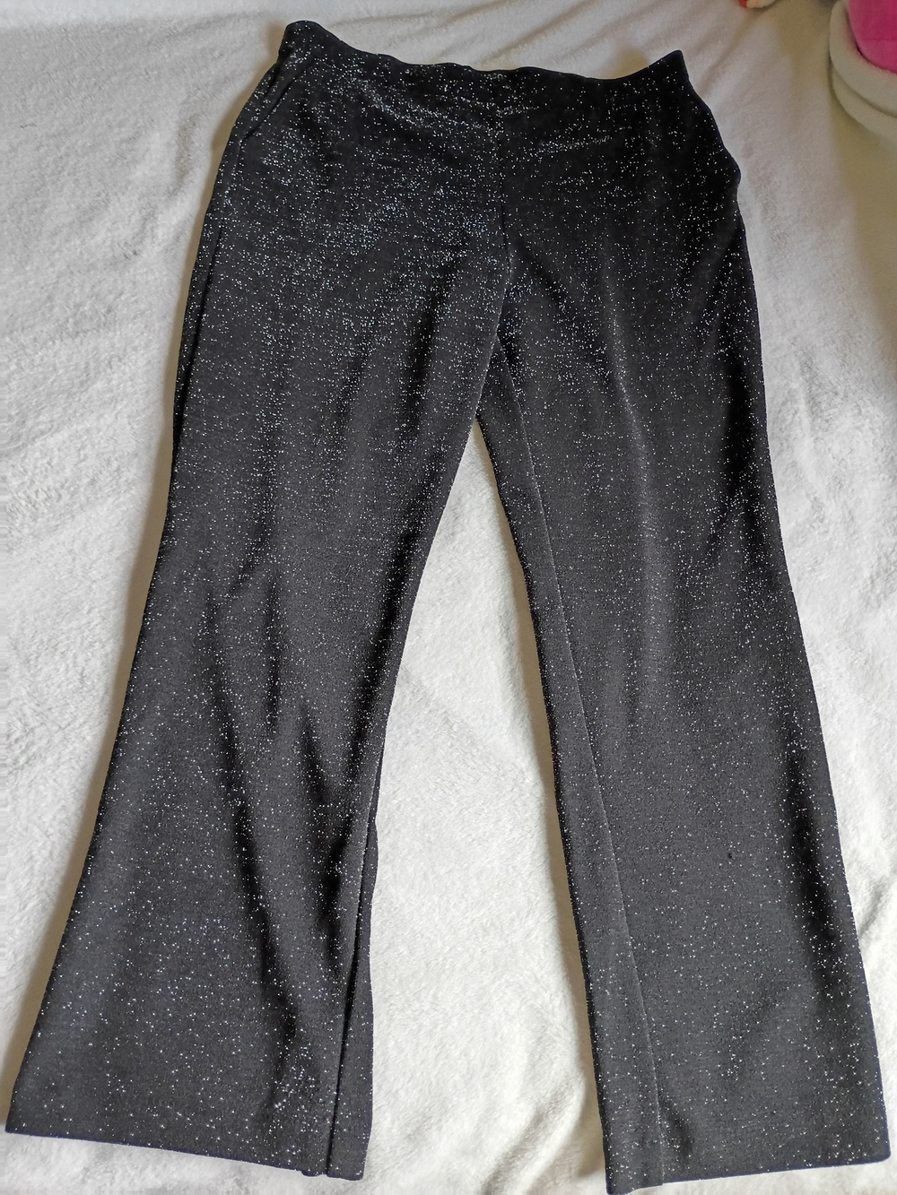 margot Black Glitter Boot-Cut Pants